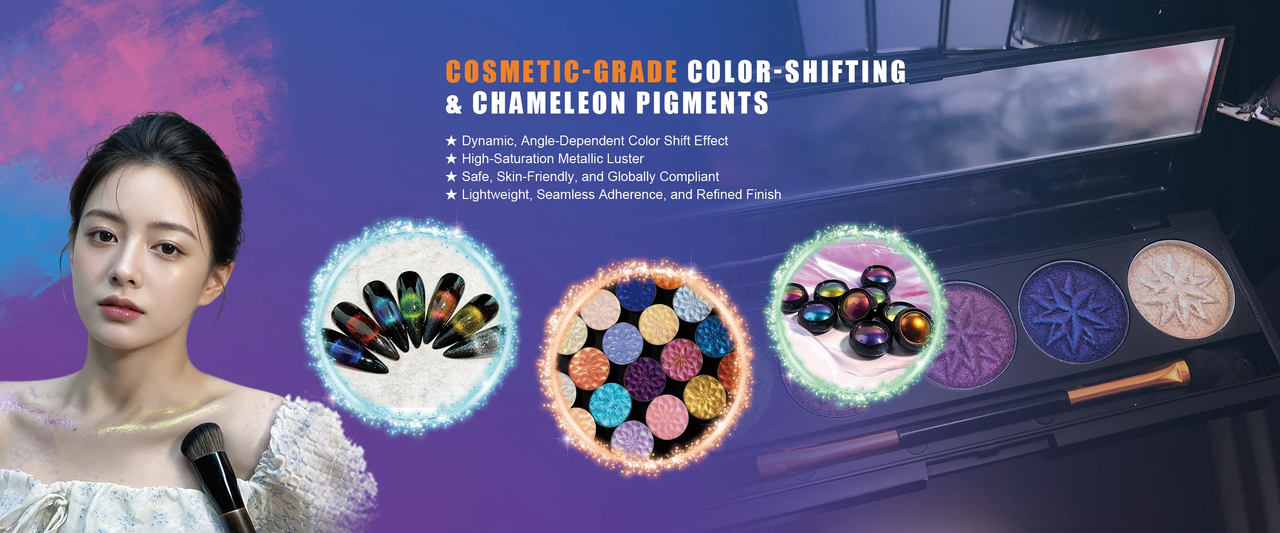 Pengilang Pigmen Peralihan Warna Optik Gred Kosmetik China